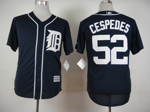 Men Detroit Tigers #52 Cespedes Blue MLB Jerseys